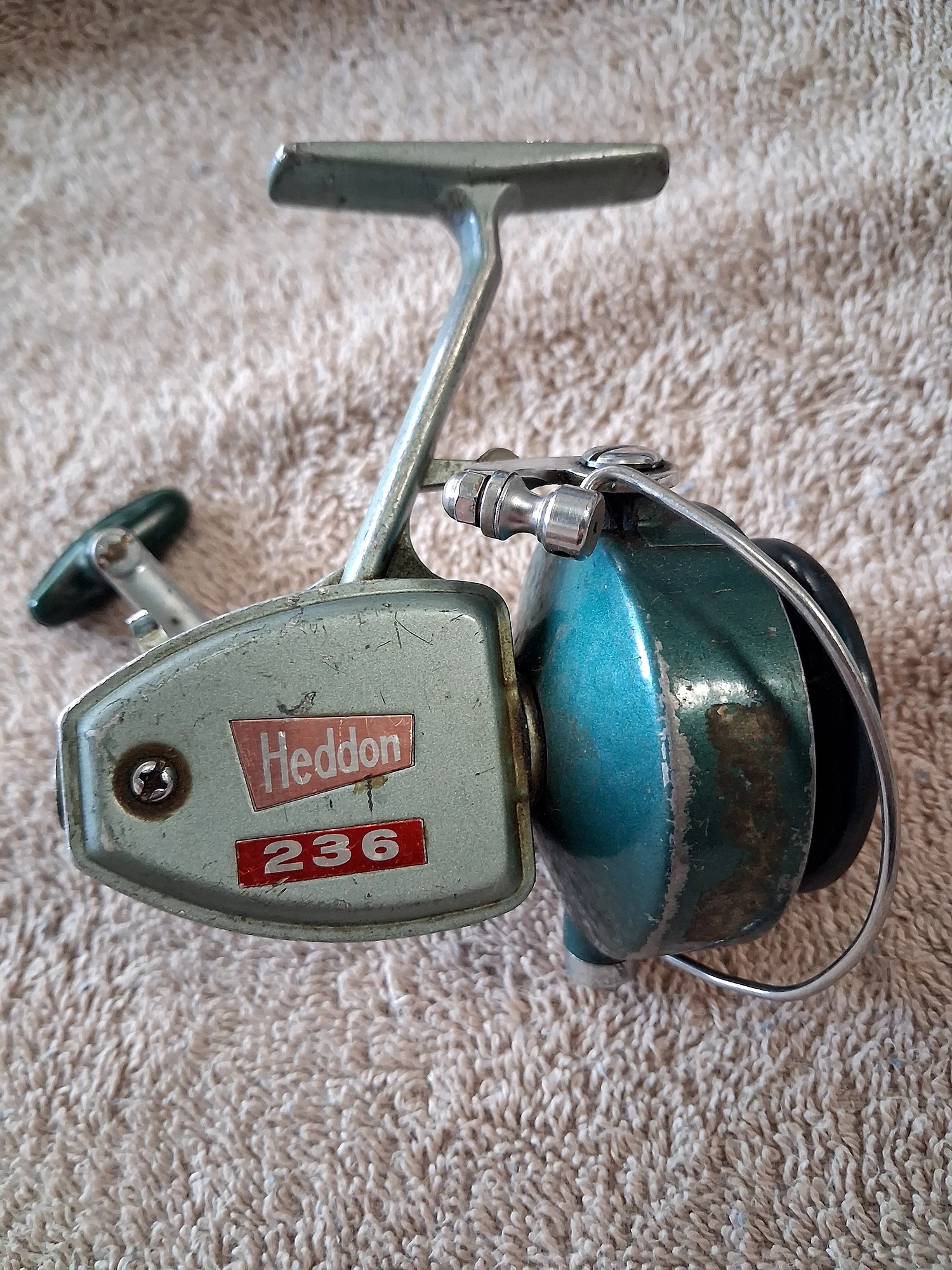 Langley Spin Flo Green Vintage Spinning Fishing Reel