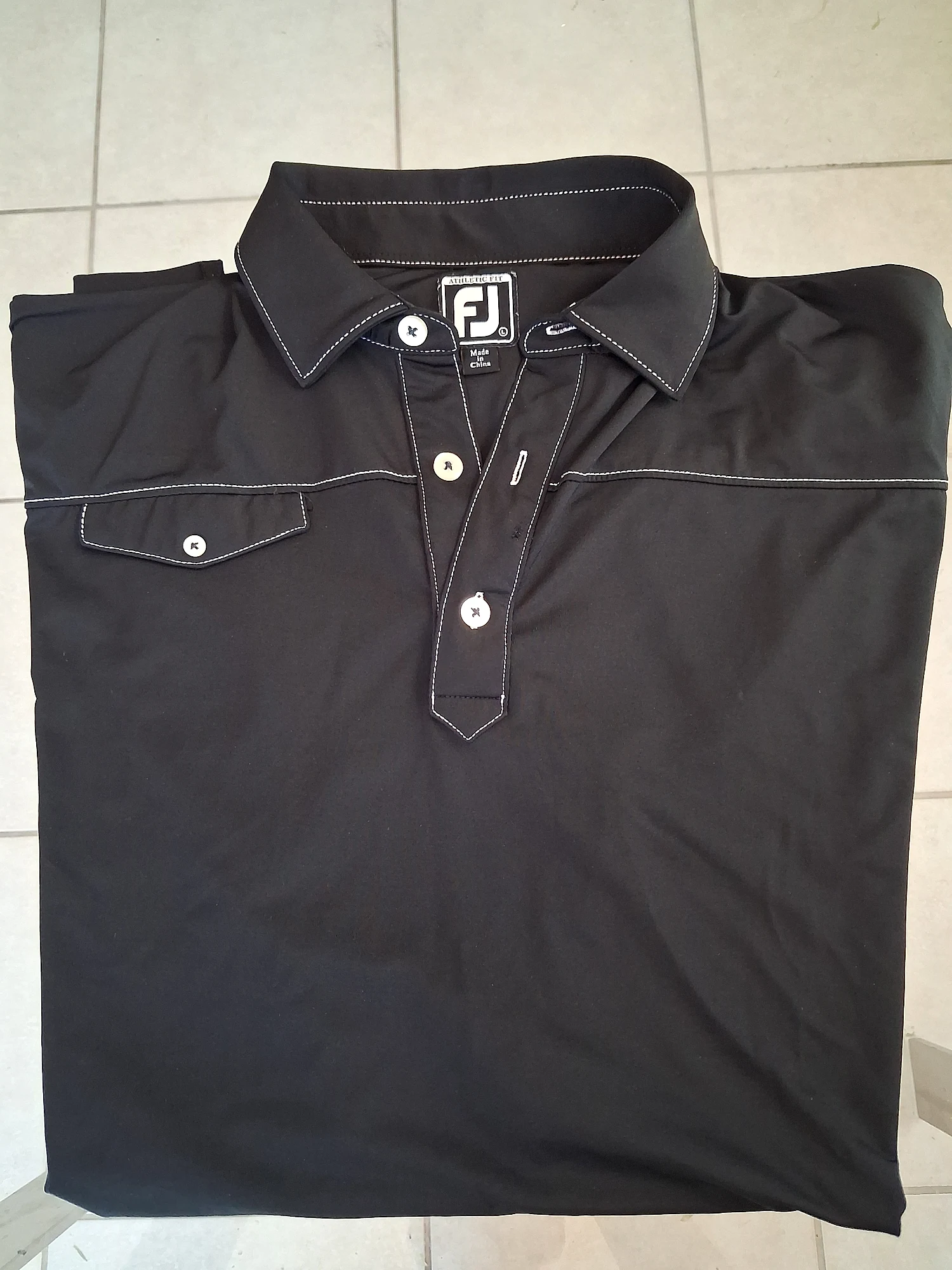 Foot Joy Large Mens Golf Polo Black