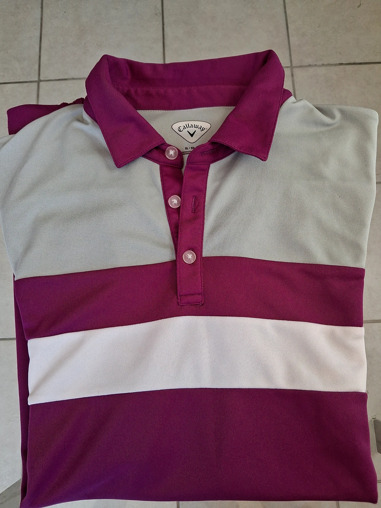 Callaway XL Golf Polo Purple Stripe