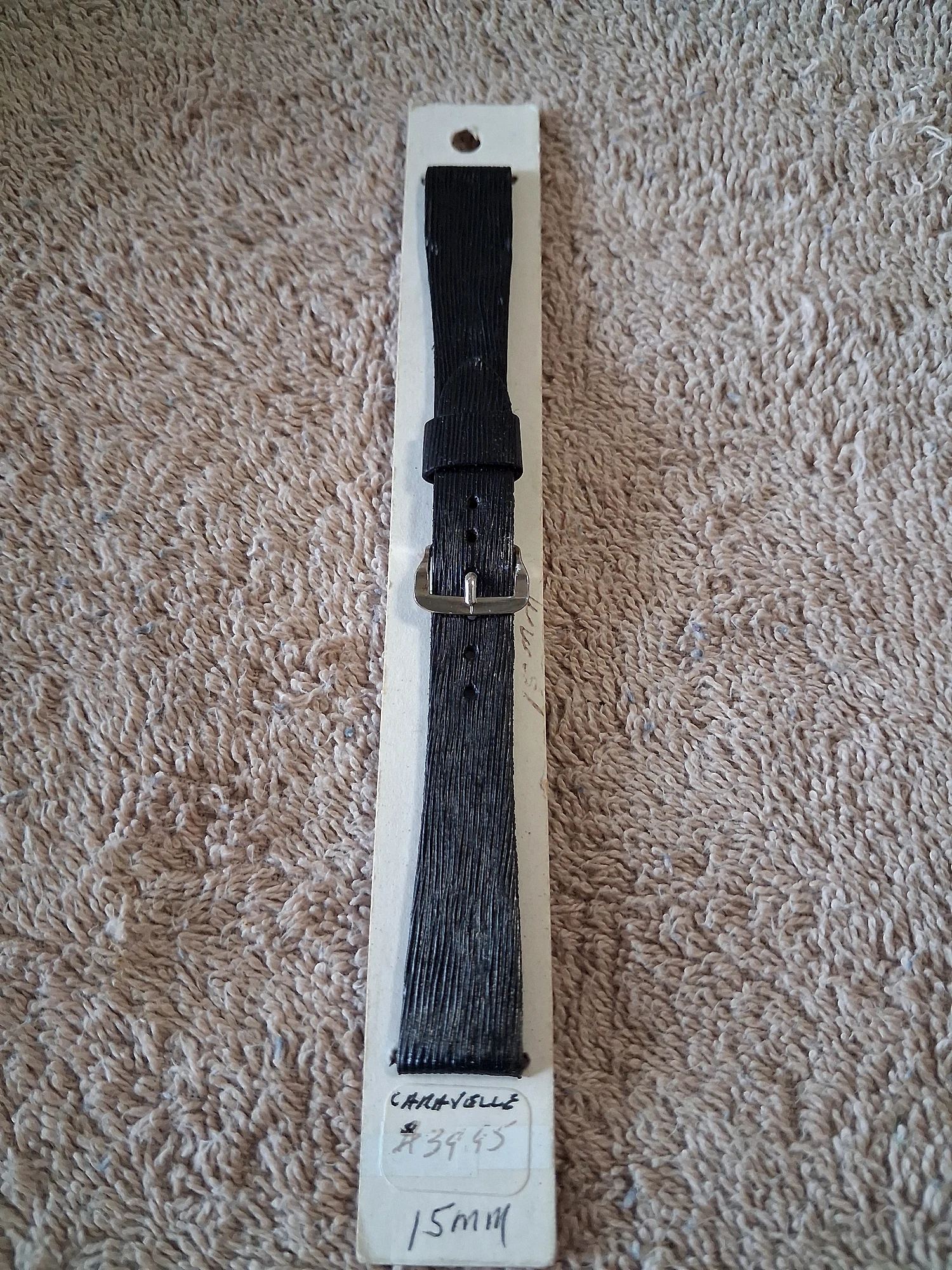 Caravelle 15mm Black Textured Watch Band photo 1