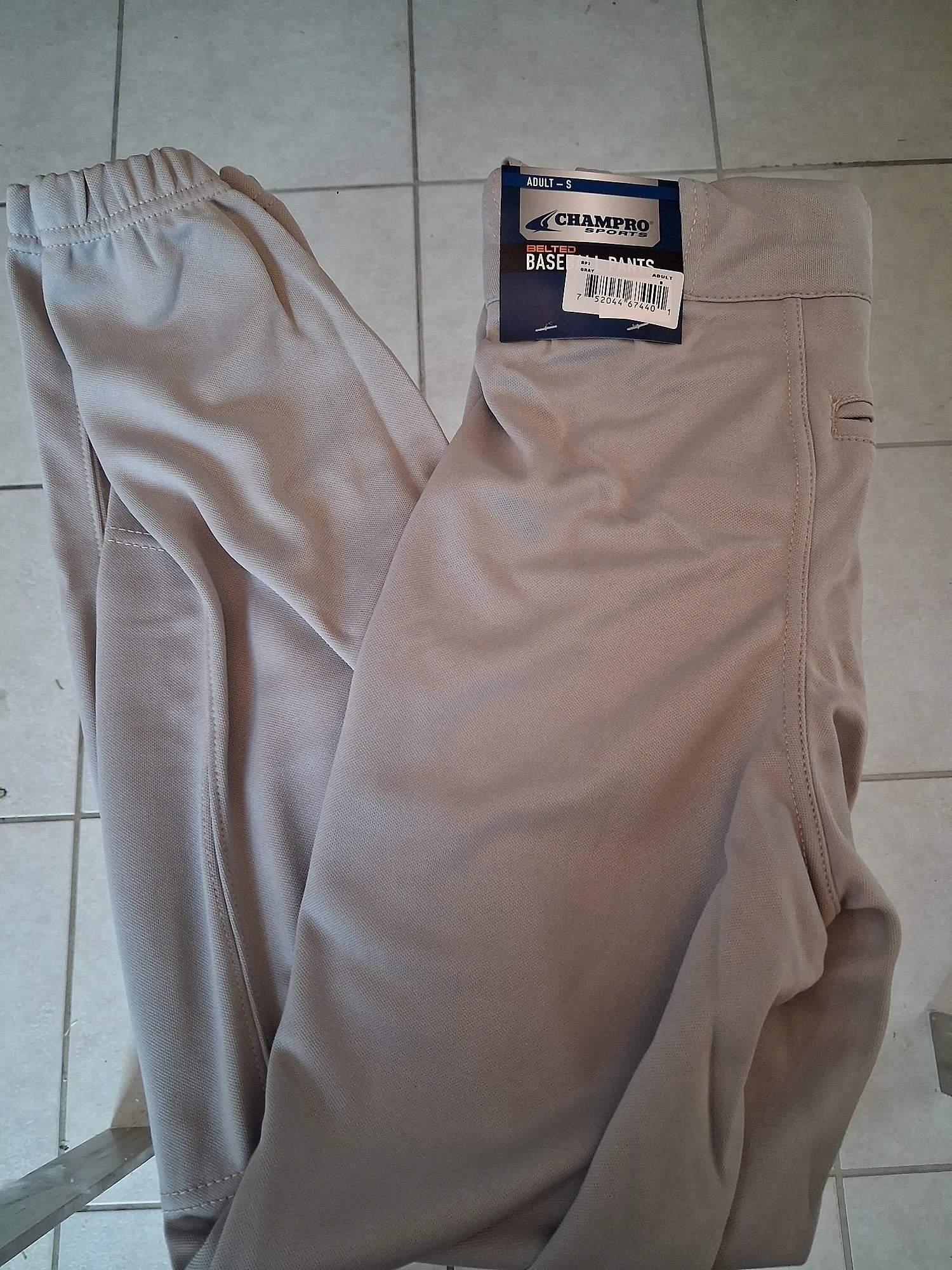 Champro BP3 Belted Baseball Pants Gray Adult Small photo 1