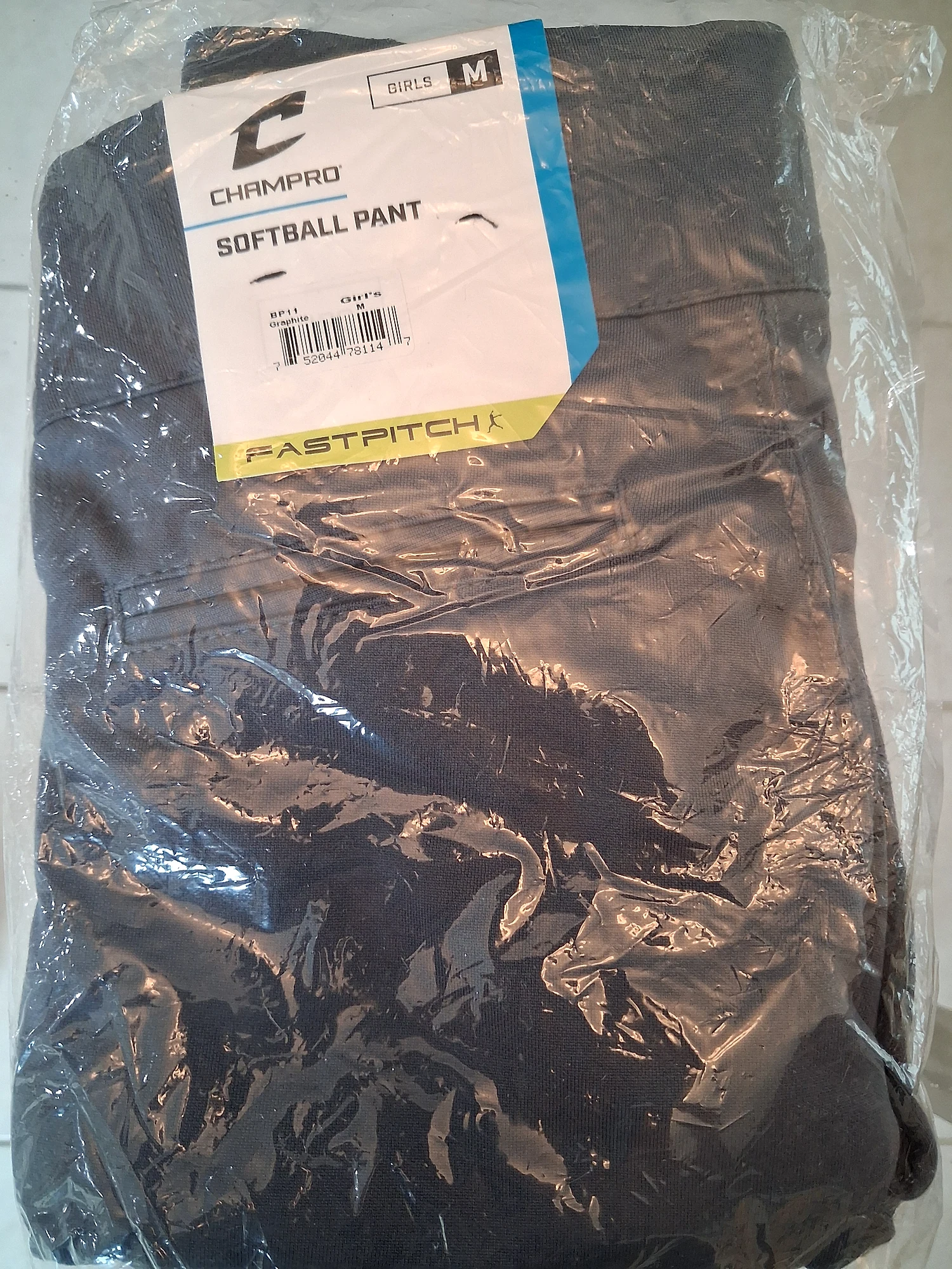 Champro Softball Uniform Pants Girls Size Youth M BP11 Graphite photo 1
