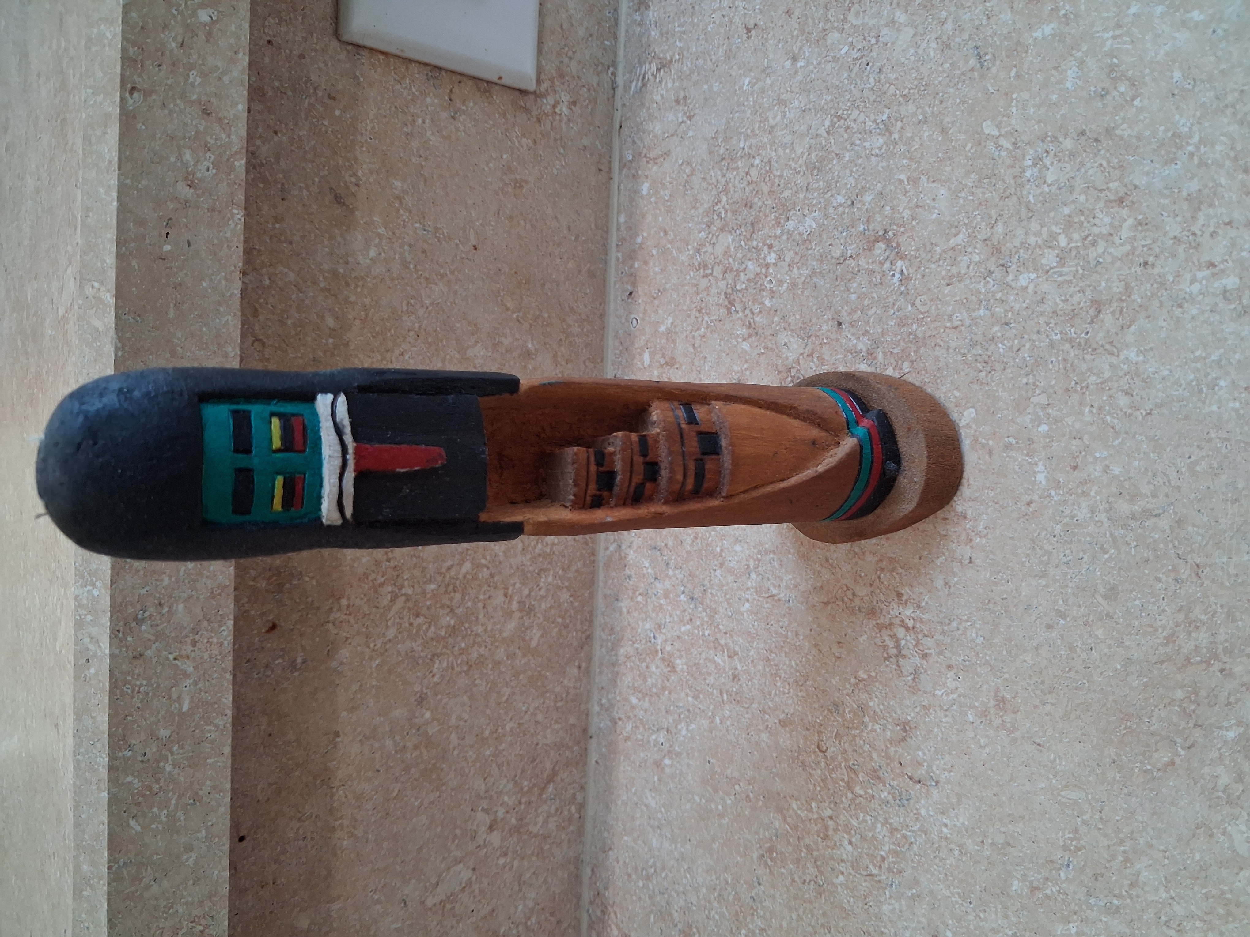 Hand Carved Wooden Native American Kachina Styled Doll Signed by Artist